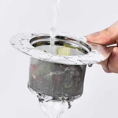 2 Stück Küchenspülenfilter Haushalts-Edelstahlsiebe Entwässerungsfilter