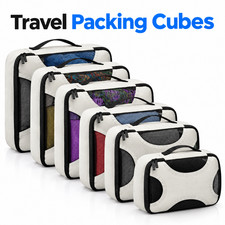 6x Packing Cubes for Suitcase 6 Colours Travel Organiser Set Pieces Lightweight