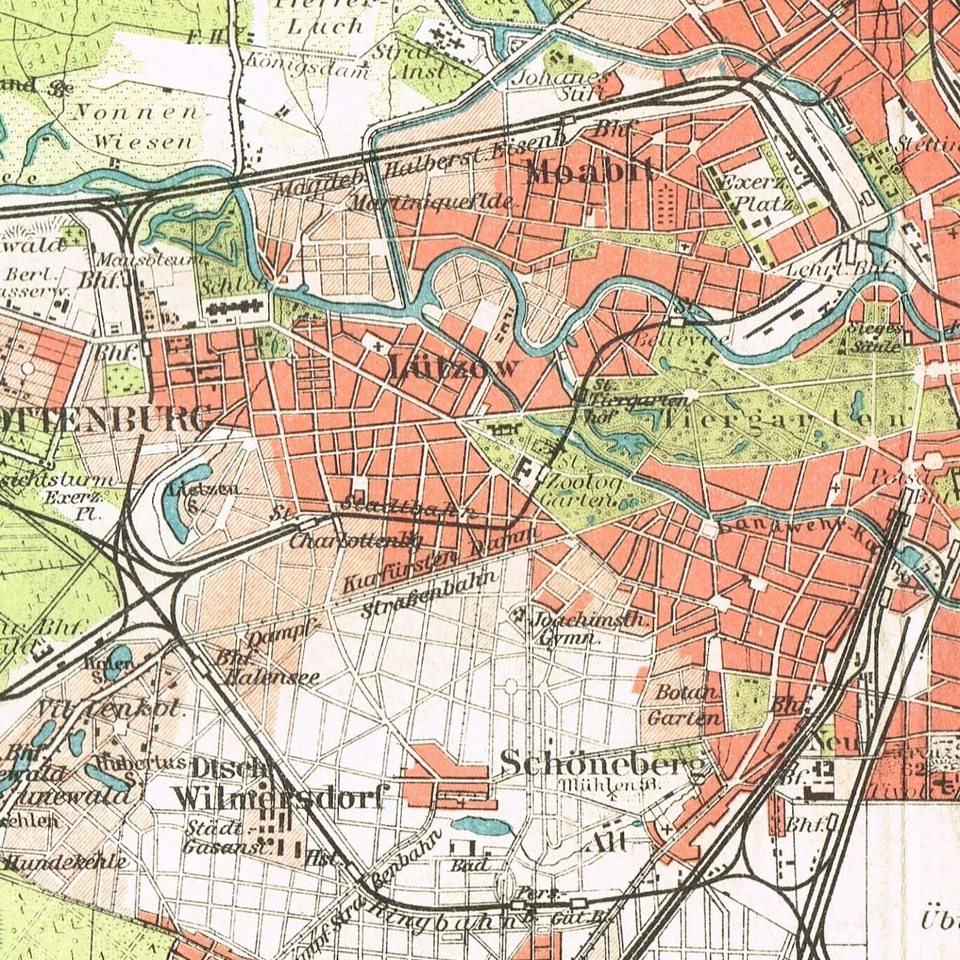 BERLIN dated 1894   Antique Original Vintage map city plan Germany - Image 3 of 4