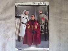 Simplicity R10314 Renaissance Cloak Cape Cosplay Costume Sewing Pattern One Size