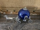 Italian Sterling Silver Horse And Carriage With Cobalt Murano — photo 10