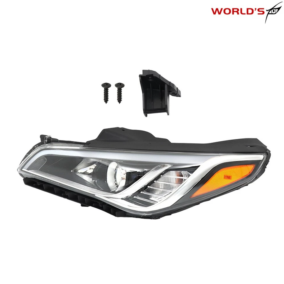 Fit For Hyundai Sonata 2015 2016 2017 Chrome Halogen Headlight Headlamp Assembly - Image 3 of 4