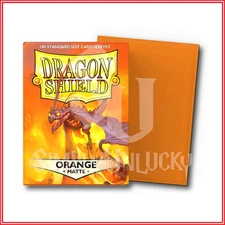 Orange 100 Matte Dragon Shield Sleeves Standard Size🐉for Pokemon MTG DBS