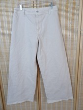 NWOT Women's Universal Thread Size 12 Sailor Wide Leg Ankle Beige Denim Jeans