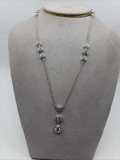 collana catena argento sterling 925 zirconi (11 4 g 19 pollici)