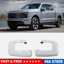 Mirror COVERS Overlays W/Signal Hole OXFORD WHITE For 2021-23 2024 Ford F150