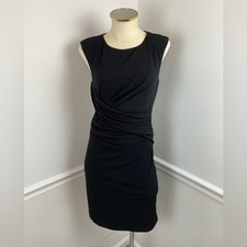 BANANA REPUBLIC TALL Black Sleeveless Dress NWT Side Ruching LBD | Size 6 Tall