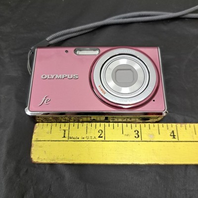Vintage Olympus Fe-4020 Pink 4X Wide Compact Digital Camera With