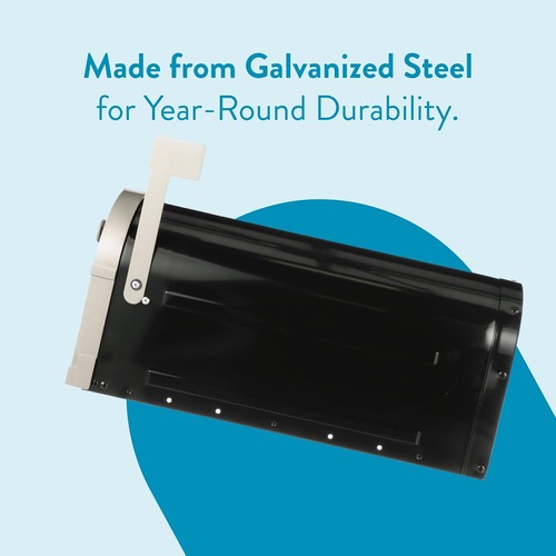 Brunswick Large, Steel, Post Mount Mailbox, Black & Brushed Nickel - Picture 9 of 12