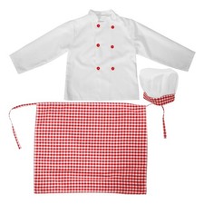 Children Cooking Costume Toddler Chef Outfit Hat and Apron for Kids