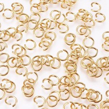 200pcs Round Open Jump Rings 21 Gauge Connector Gold for Keychain Jewelry Craft