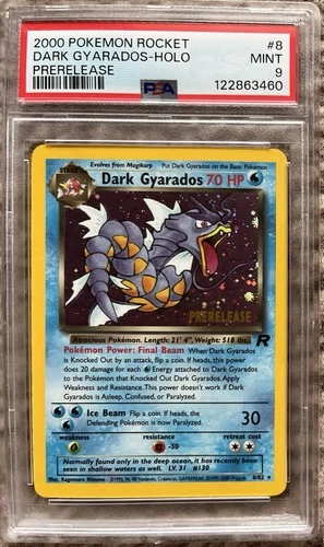 2000 Pokemon Rocket Prerelease #8 Dark Gyarados Holo PSA 9