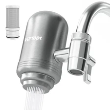 Vortopt Faucet Water Filter for Sink, Rapid Flow - 400 Gallons Faucet Mount W...