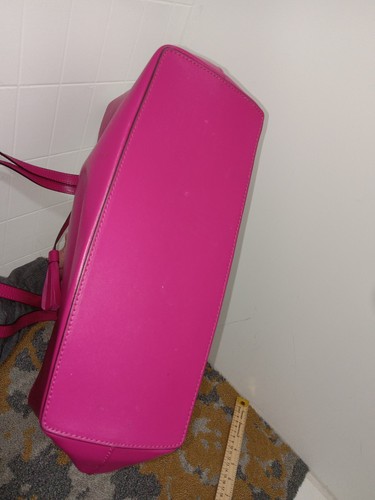 KATE SPADE NEW YORK EMILIA DEEP MAGENTA LEATHER LARGE TOTE - Picture 10 of 11