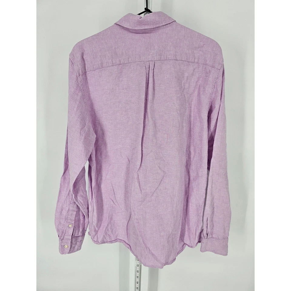 GAP Mens Sz M Long Sleeve Standard Fit Cotton Dress Shirt Light Purple - Image 3 of 3
