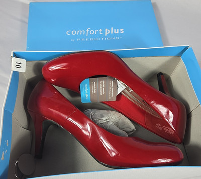 Predictions Pumps Red Patent Leather Comfort Slip On Stiletto Women s 10