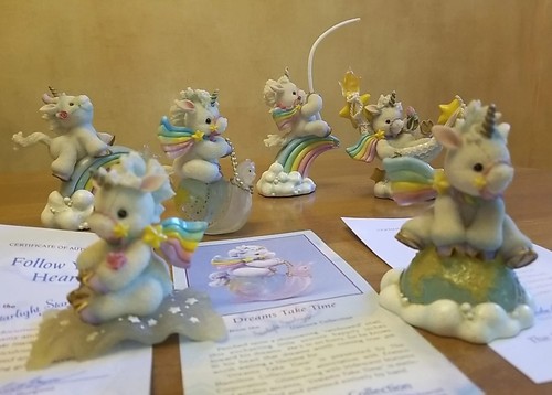 Starlight Starbright Unicorn Enesco Vintage ~ 6 Figurine Lot Hamilton Collection - Picture 23 of 23