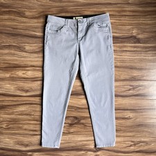 Democracy Jeans Womens 10 Gray Ab Technology Skinny Light Wash Stretch Denim