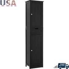 Vertical Storage Cabinet W/ Adjustable Shelves Home Organizing Supplies New