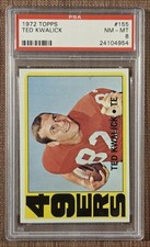 1972 Topps #155 Ted Kwalick San Francisco 49ers Rookie Football Card PSA 8 RC. rookie card picture