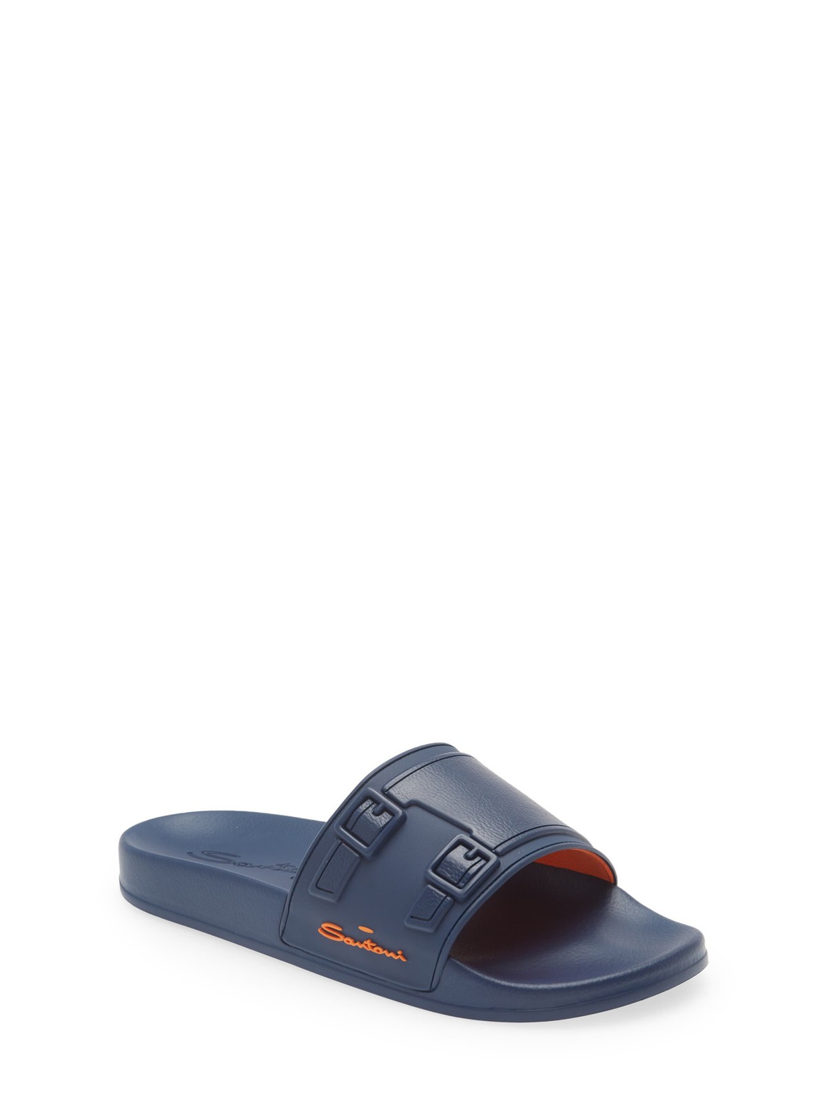 Мужские слипоны Edison-tpun01 с круглым носком на подкладке и ремешком Monk из искусственной кожи темно-синего цвета от SANTONI 47990₽