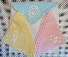 Vintage -3 Retro Batist-Taschent&uuml;cher/Stickerei - 25x25 cm - aus Nachlass
