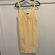 Butter Yellow Eyelet Sundress 6 Cottage Lined Adjustable Festival Beach Vacation