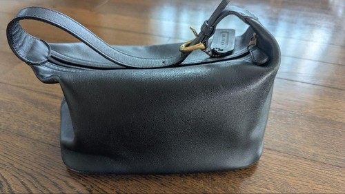 Vintage Coach Hand Bag One Shoulder 4145 Black Gold Hardware Leather Made in USA - Picture 3 of 7