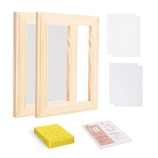 A6 Wooden Paper Making Screen Kit,Paper Making Frames, Mould and Deckle for D...