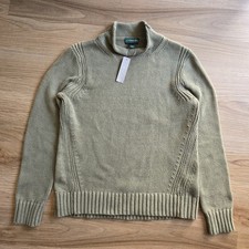 J Crew Always Retro 1988 Roll Neck Sage Knit Sweater Womens L 100 Cotton