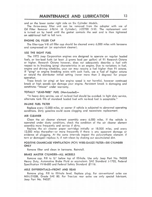 1972 Jeep Service Specifications Manual CJ 5 6 Commando Wagoneer J Truck CJ5 CJ6 - Imagem 2 de 4