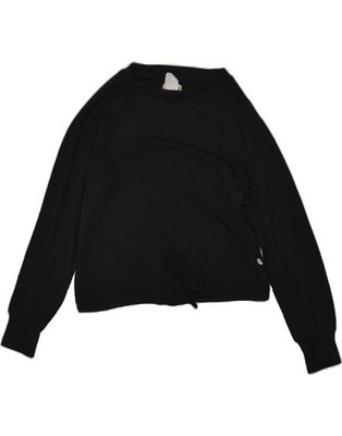 UGG Damen Crop Sweatshirt Pullover UK 10 Small Schwarz Viskose GP07