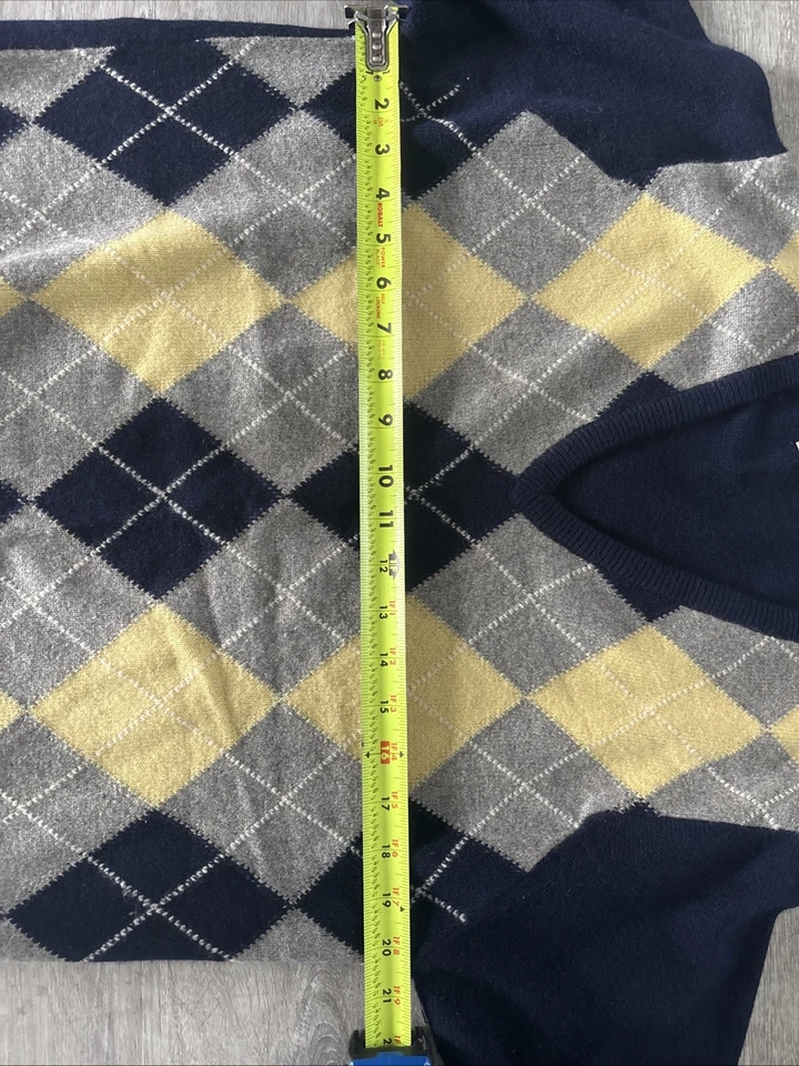 Suéter De Colección Berk Burlington Arcade London 100% Cachemira Para Hombre M/L Azul Marino Argyl Foto 3 de 4