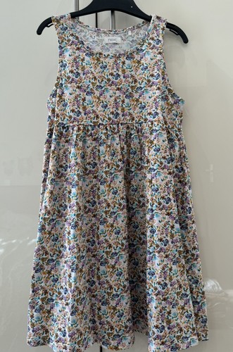 Robe Fille Créateur Britannique - Taille 8 Ans - Blanche Et Rose à Motifs Chevaux Et Fleurs - SANS MANCHES
