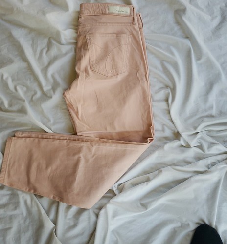 Jeans elasticizzati alla caviglia Calvin Klein da donna skinny taglia 12 rosa chiaro - Foto 8 di 9