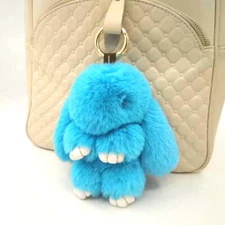 Cute Bunny Rex Rabbit Style Phone Car Pendant Girl Key Chain Handbag Pom 1pcs