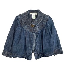 Egg  Avacado Girls Dark Wash Collared Denim Jacket Size 5 Years