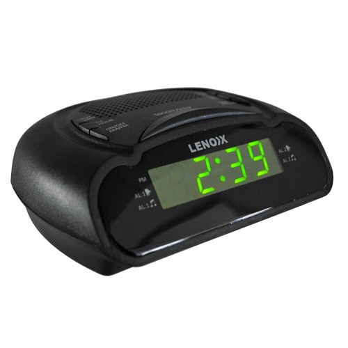 Lenoxx AM/FM Station Radio Digital LED Dual Alarm Clock Sounds Snooze/Sleep BLK - Picture 2 of 2