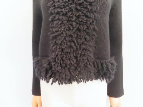 Christian Dior Black Wool Blend Loop Knit Detail Full Zip Sweater F 34/US 2 - Picture 6 of 10