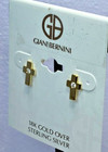Giani Bernini 18k Gold Over Sterling Clear Crystal Cross Stud Earrings NWT — photo 3