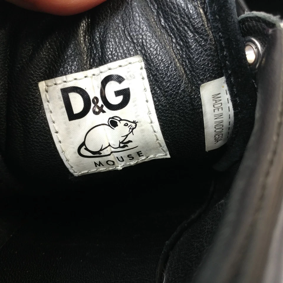 Dolce & Gabbana D&G Mouse Zapatos Mujer 39.5 UE Tenis Charol Negro Foto 3 de 4