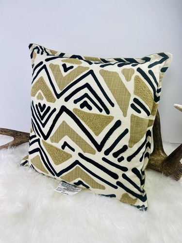 Threshold Target Geometric Black Tan Safari Accent Throw Pillow 18”