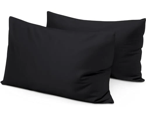 Travel Pillow Case 12x16 Size Egyptian Cotton Set of 2 Zipper Closure Toddler...