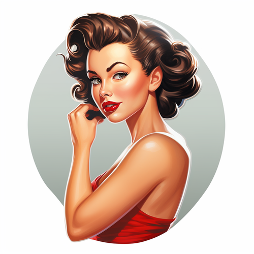 Retro Pin Up Girl Aufkleber - Old School Design Für Auto, Laptop & Mehr