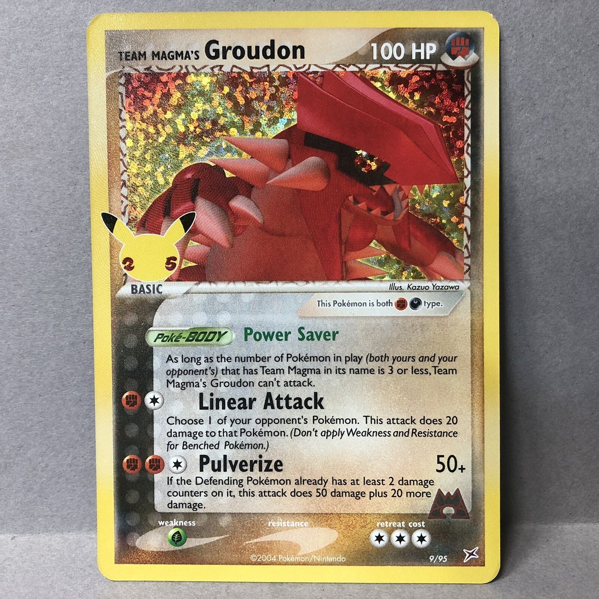 Team Magma's Groudon 9/95 25th Anniversary Celebrations Holo
