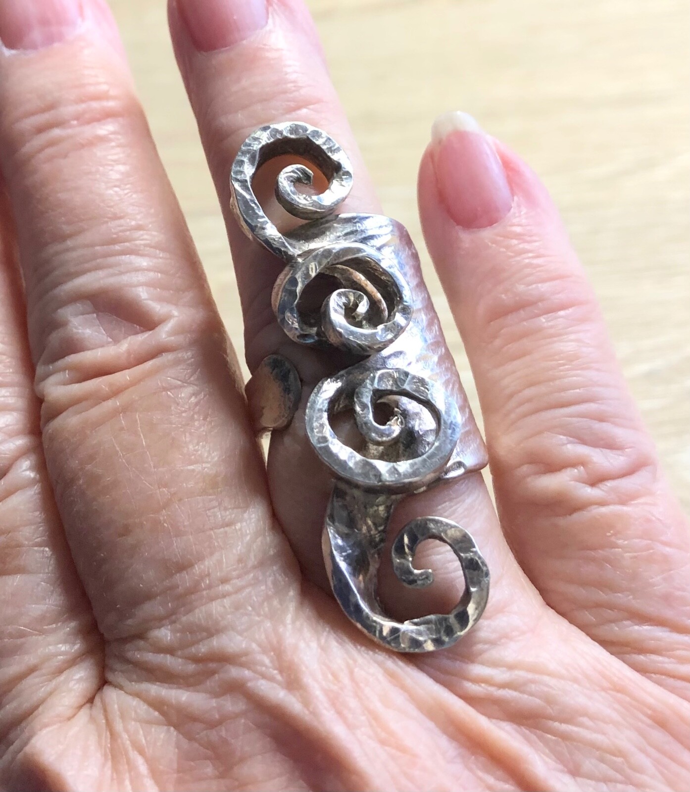 Silver Fork Statement Fashion Ring - image 3