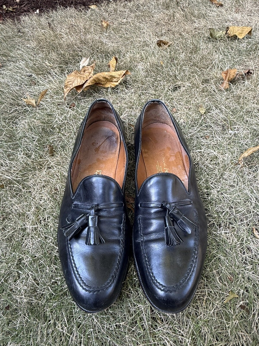 Men's Salvatore Ferragamo Studio Italian Black Tassel Loafers Size
