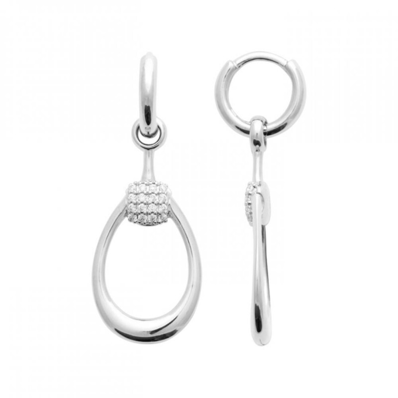 Créoles argent 925 rhodié breloques gouttes anti-noircissement pour oreilles sensibles - 2