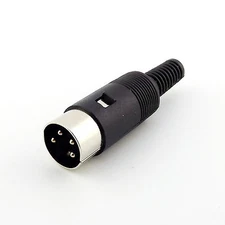1pc DIN Plug Male Plug Cable Connector 4 Pin With Plastic Handle