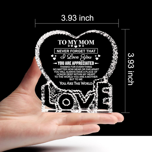 ZHSHWAT Regalos de Cristal para Mamá, Regalo de Recuerdo de Cristal K9 de Hija Hijo para Mamá - Imagen 3 de 12
